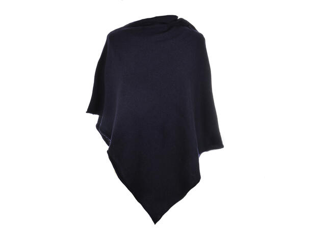 Dame Poncho ensfarget 60x60 mørk blå 